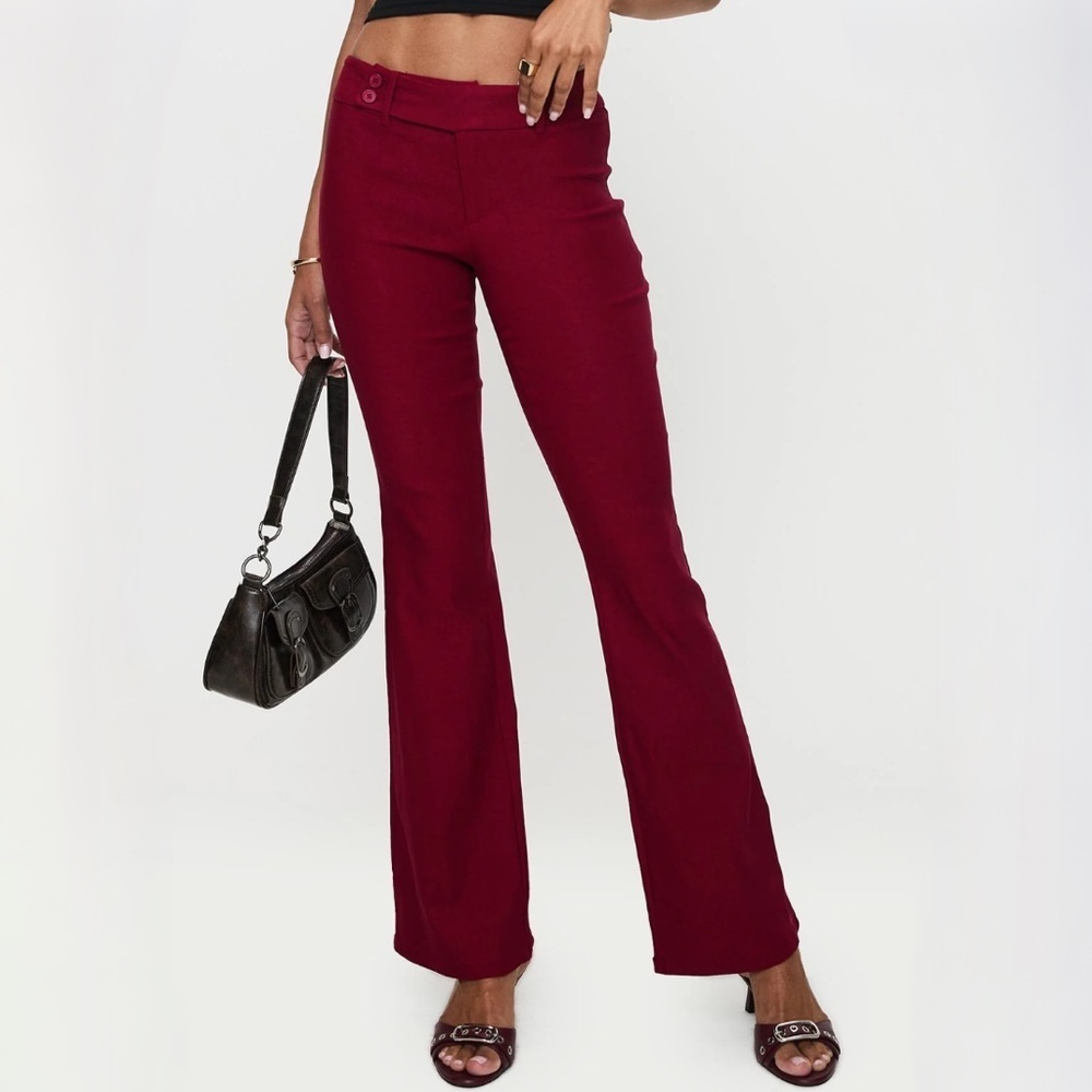 NWT Princess Polly Kinkirk Burgundy Flared Pants
